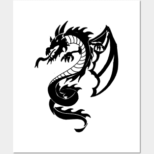 Dragon Tribal Tattoo Posters and Art